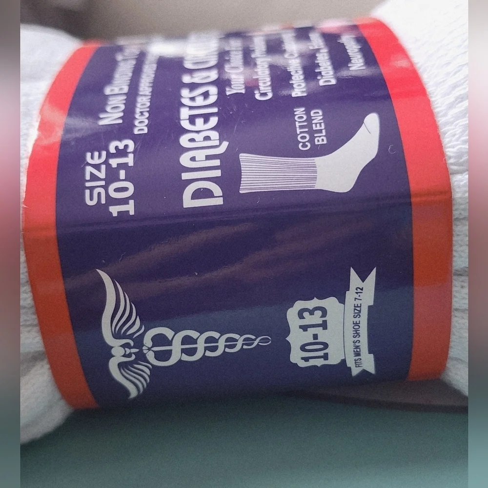 Diabetes & Circutlatory Non-Binding Socks Doctor Approved Men's 10-13 (NEW)